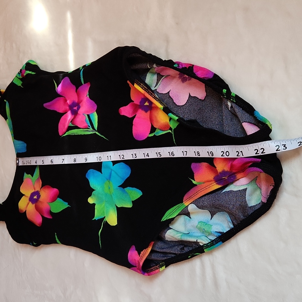 Women's Bright Colorful Floral, Summer, Pool, Beach, Sexy One Piece Swim Suit - Picture 6 of 11